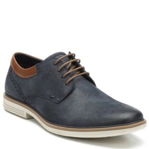 NEW Freeman Dorian Oxfords memory foam lace up navy blue and brown size 8